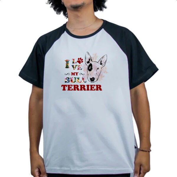 Camiseta Raglan I love my Bull Terrier - Imagem 4