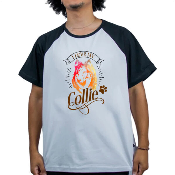 Camiseta Raglan I love my Collie - Imagem 4