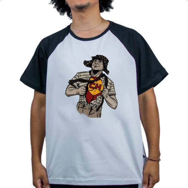 Camiseta Raglan Isso e um trabalho para o Chapolin - Imagem 4