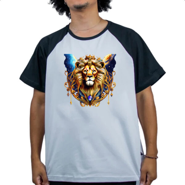Camiseta Raglan Leao de juda coroado no universo - Imagem 4