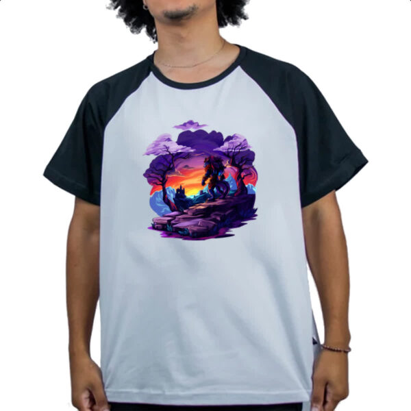 Camiseta Raglan Leao guerreiro noturno - Imagem 4