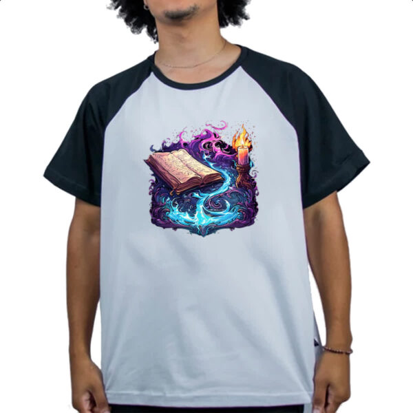 Camiseta Raglan Livro magia em acao - Imagem 4