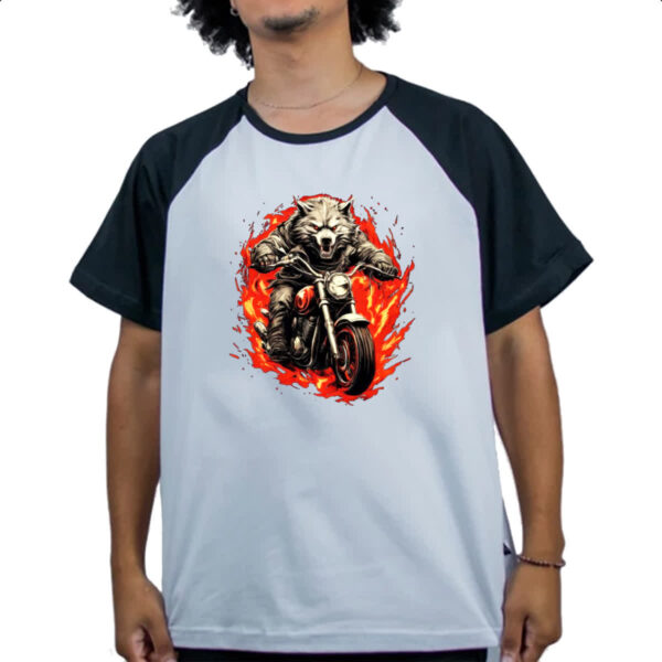 Camiseta Raglan Lobisomen motoqueiro radical - Imagem 4