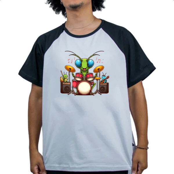 Camiseta Raglan Louva Deus Baterista - Imagem 4