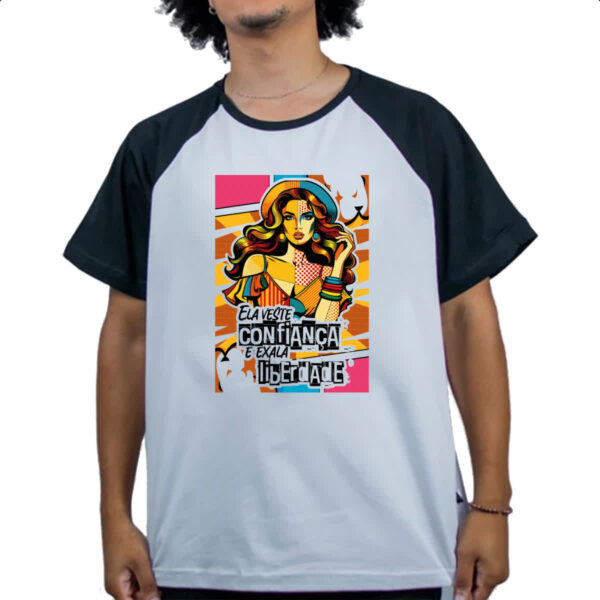 Camiseta Raglan Mulher exala liberdade - Imagem 4