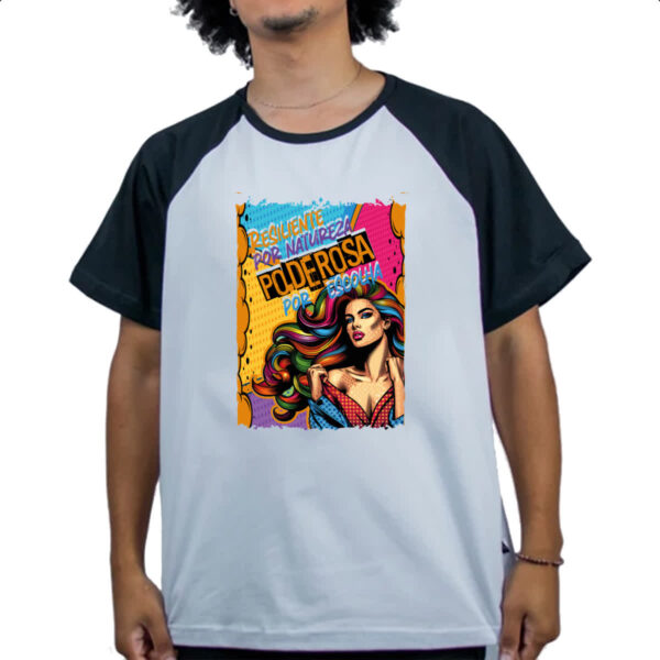 Camiseta Raglan Mulher resiliente - Imagem 4