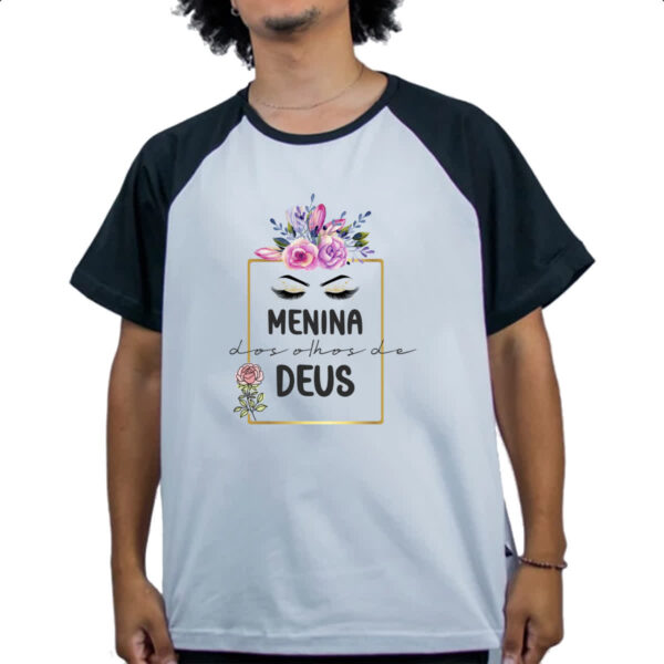 Camiseta Raglan Menina dos olhos de Deus - Imagem 4