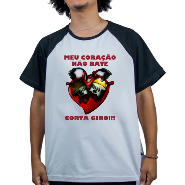 Camiseta Raglan Meu coracao nao bate Corta giro - Imagem 4