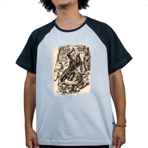 Camiseta Raglan Mitologia Teseu vs Minotauro 02 - Imagem 4