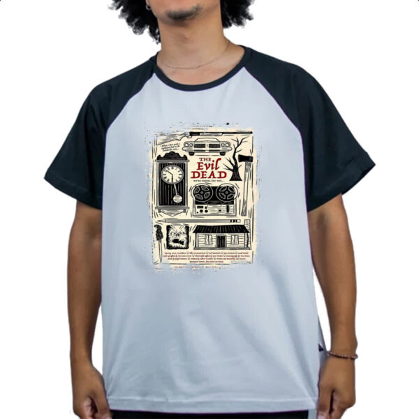 Camiseta Raglan Nostalgia A morte do Demonio Elementos - Imagem 4