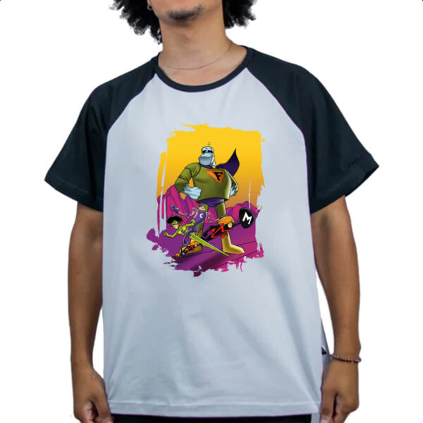Camiseta Raglan Nostalgia Frankstein Jr e os Impossiveis - Imagem 4