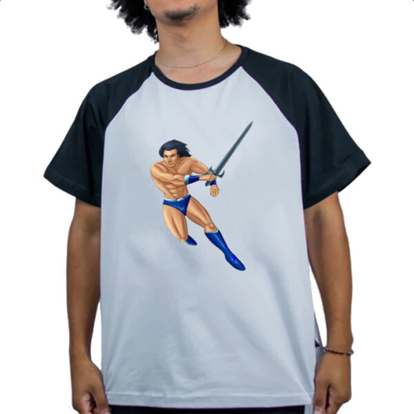Camiseta Raglan Nostalgia Golden Axe Ax Battler - Imagem 4