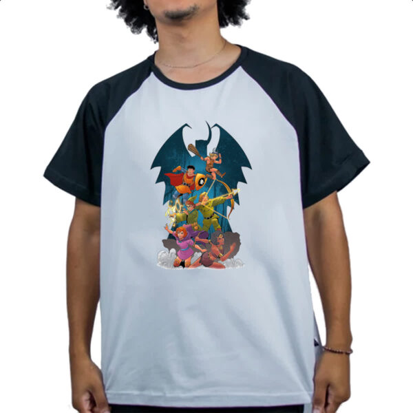 Camiseta Raglan Nostalgia caverna do dragao - Imagem 4
