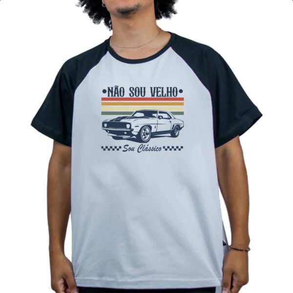 Camiseta Raglan Nao sou velho sou classico - Imagem 4