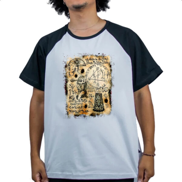 Camiseta Raglan Necronomicon Fragmento Yog Sothoth - Imagem 4
