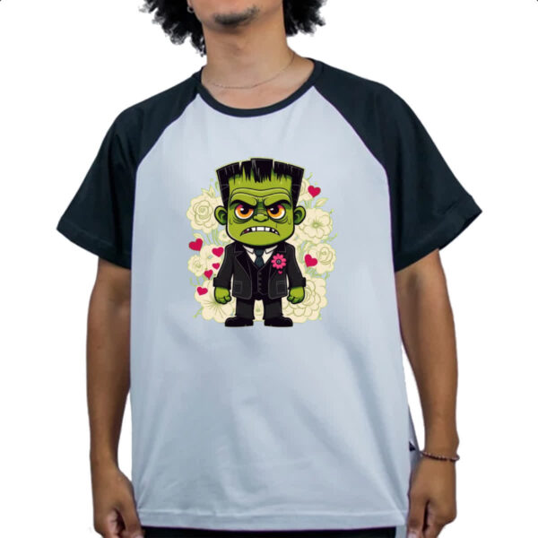 Camiseta Raglan Noivo Frankenstein - Imagem 4