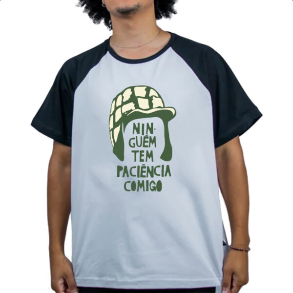 Camiseta Raglan Ninguem tem paciencia comigo - Imagem 4