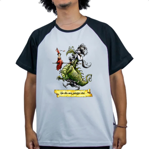 Camiseta Raglan Um dia meu principe vira - Imagem 4