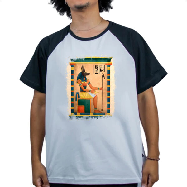 Camiseta Raglan Anubis Papiro Egito - Imagem 4