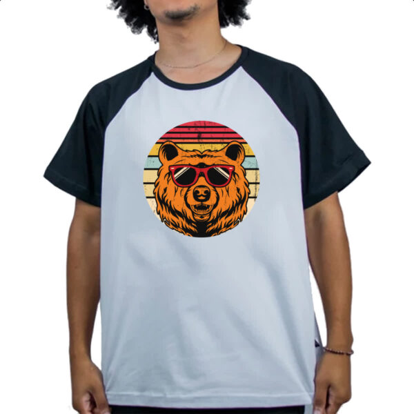Camiseta Raglan Urso ray ban sunset - Imagem 4