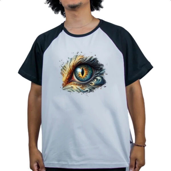 Camiseta Raglan Olho de dragao watercolor - Imagem 4
