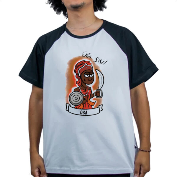Camiseta Raglan Orixas Cartoon Oba sire - Imagem 4