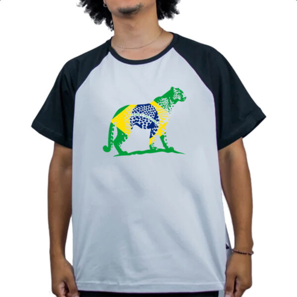 Camiseta Raglan Onca Pintada Fauna Brasil - Imagem 4