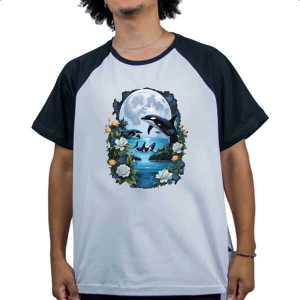 Camiseta Raglan Orca ao luar - Imagem 4