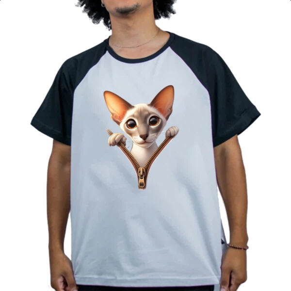 Camiseta Raglan Oriental Shorthair no ziper - Imagem 4