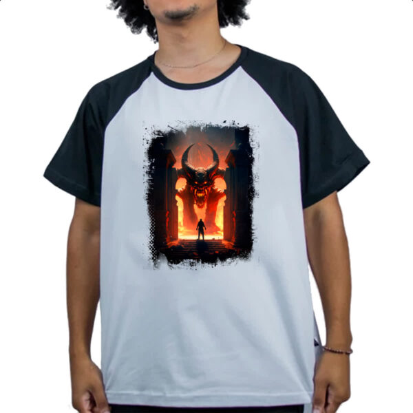 Camiseta Raglan Portal do inferno 3 - Imagem 4