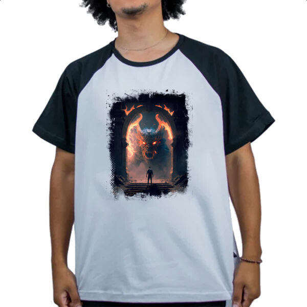 Camiseta Raglan Portal do inferno 4 - Imagem 4
