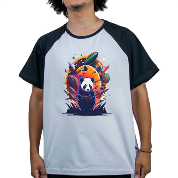 Camiseta Raglan Panda Sideral - Imagem 4
