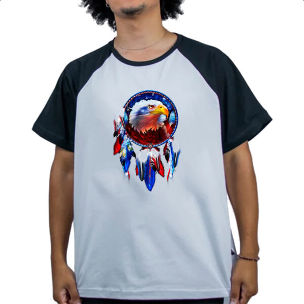 Camiseta Raglan Apanhador de sonhos aguia americana - Imagem 4