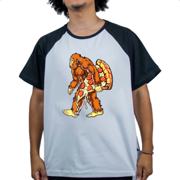 Camiseta Raglan Pe grande com fatia de pizza - Imagem 4