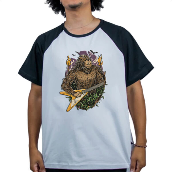 Camiseta Raglan Pe grande na guitarra - Imagem 4