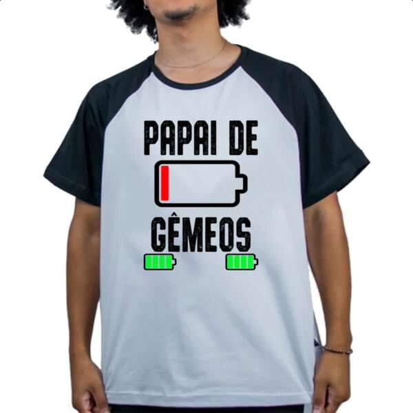 Camiseta Raglan Papai de gemeos - Imagem 4