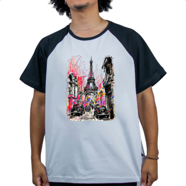 Camiseta Raglan Paris street art - Imagem 4