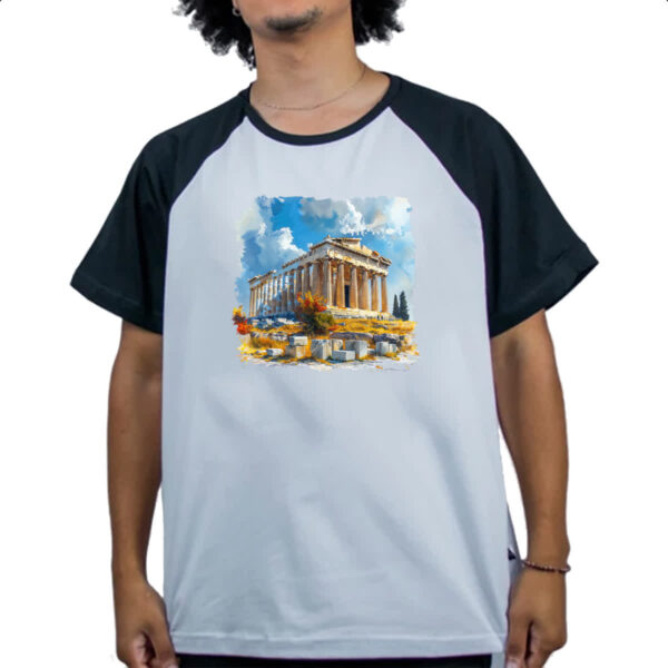 Camiseta Raglan Partenon watercolor - Imagem 4