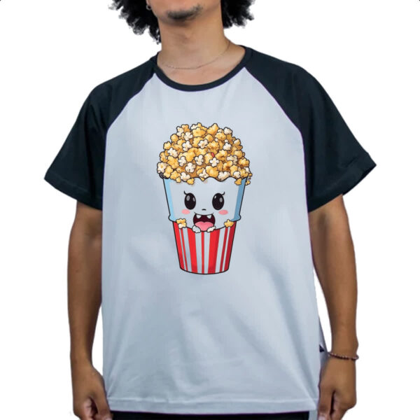 Camiseta Raglan Pipoca cinema feliz - Imagem 4