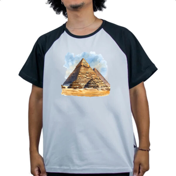 Camiseta Raglan Piramide de Queops watercolor - Imagem 4