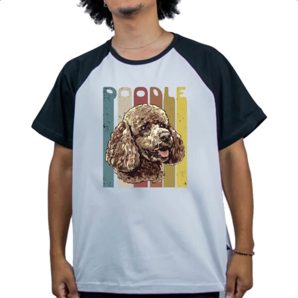 Camiseta Raglan Poodle retro vintage - Imagem 4