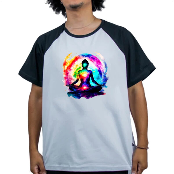 Camiseta Raglan Posicao Lotus Chakra - Imagem 4