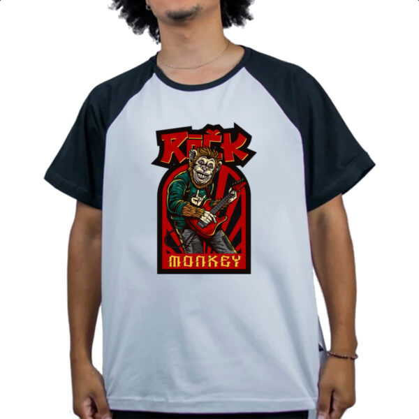 Camiseta Raglan Rock Monkey - Imagem 4