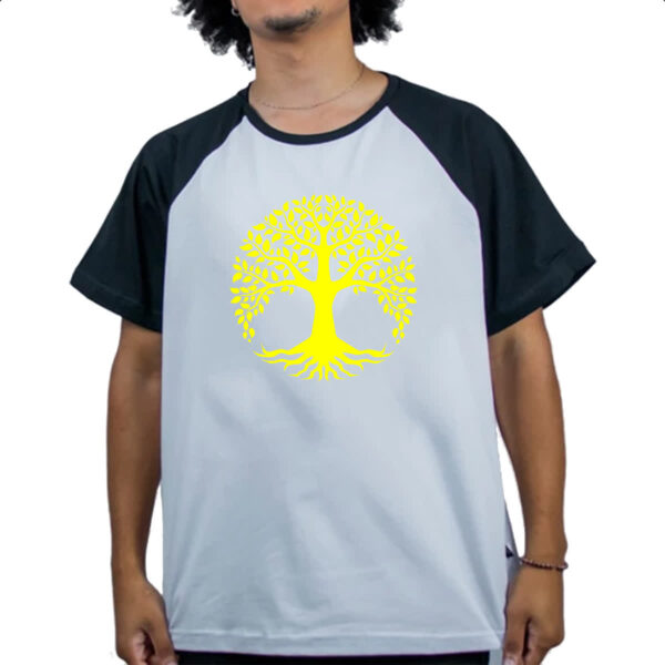 Camiseta Raglan Arvore da vida amarela - Imagem 4