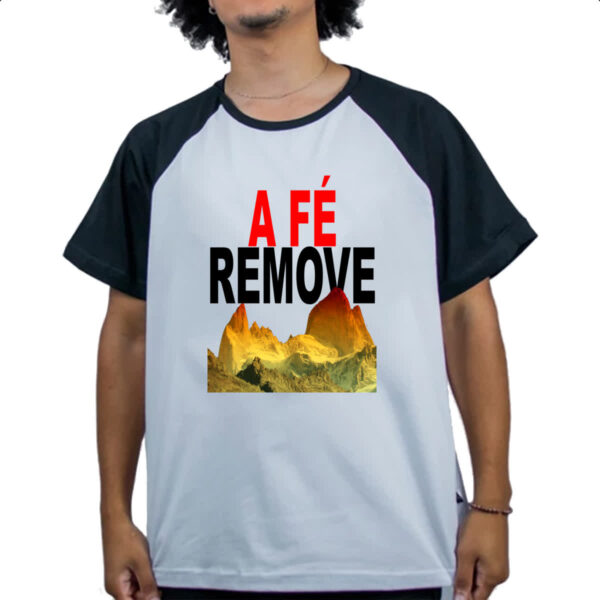 Camiseta Raglan A fe remove montanhas - Imagem 4