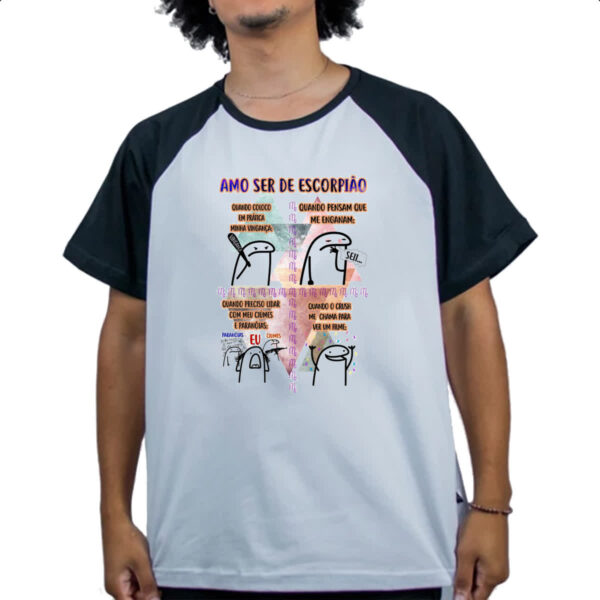Camiseta Raglan Signo Amo ser de Escorpiao - Imagem 4