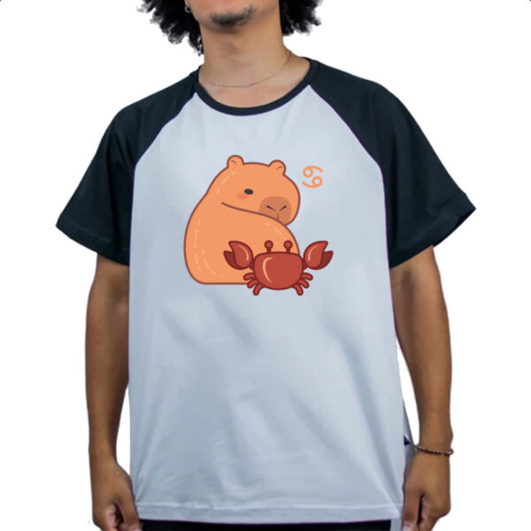 Camiseta Raglan Signo Capivara Cancer - Imagem 4