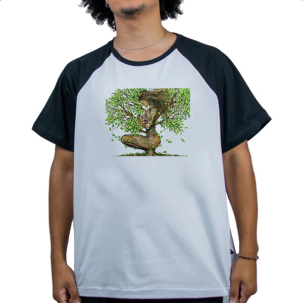 Camiseta Raglan Arvore da vida mae natureza - Imagem 4