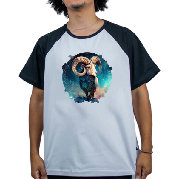 Camiseta Raglan Signo de Aries placa de luxo - Imagem 4