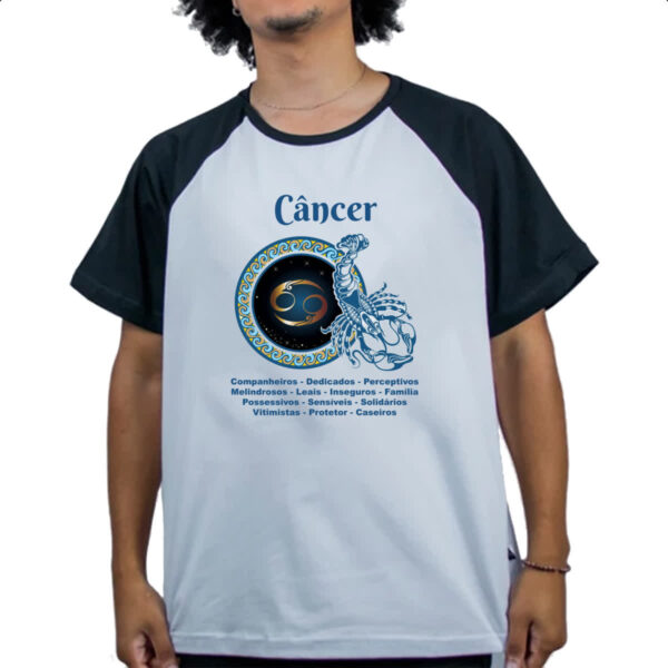 Camiseta Raglan Signo de Cancer adjetivos - Imagem 4